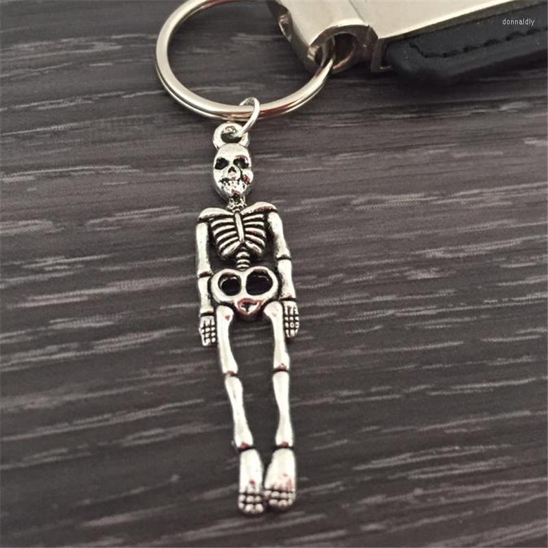 

Keychains Human Skeleton Keychain Body Keyring Gothic Halloween Jewelry Skull Gift