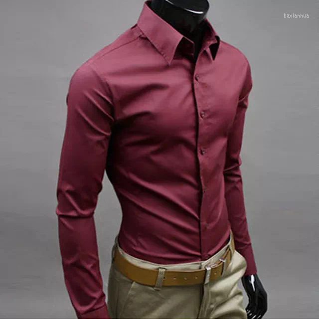 

Men's Casual Shirts 2022 Button Up T Shirt Slim Fit Long-sleeved Blouse Formal Social Business Workwear Suit Tops