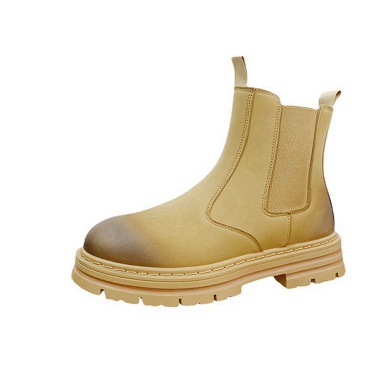 

Yellow Martin Boots Autumn and Winter New Men's English Style Leather Boots Chelsea Port Shoes for Men, Black