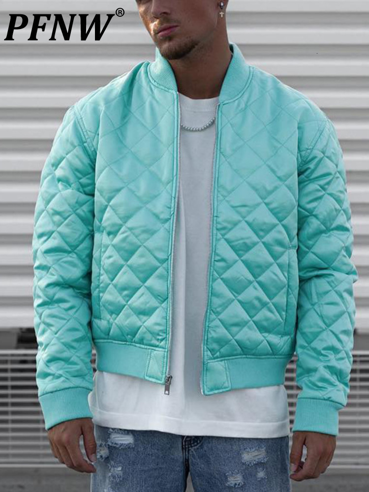 

Men's Down Parkas PFNW Large Size Autumn And Winter Chic Warm Coat High Street Cotton Padded Short Solid Color Jackets 12A6176 221207, Blue