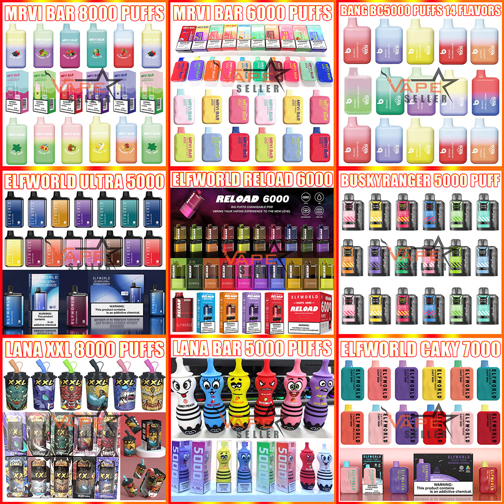 

Original Disposable Vape Pen E Cigarette Elf Mrvi Bar Bang XXL Puff Bars Elfworld Ultra Lana 800 1600 2000 2800 4000 5000 6000 7000 Puffs Lost Mary Rechargeable Kit