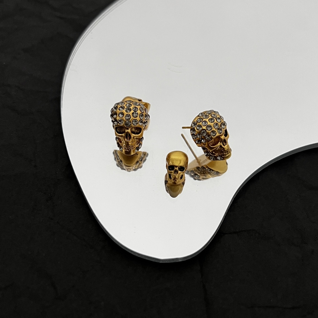 

Skull With Diamonds Stud Earring Skeleton 18K Gold plating ladies Gold/Silver Earrings Ear Studs ME4 --09 Designer Jewelry Gift