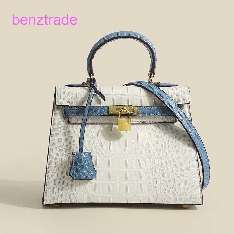 

Herme Kely bags for women online shop Bag Autumn Winter 2022 Crocodile Pattern Handbag Casual Fashion Commuter Texture Small Crowd YG7W, Blue6
