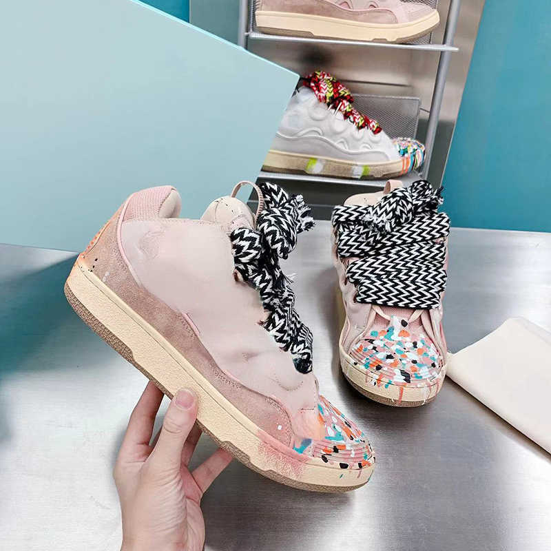 

Brand Casual Shoes designer design Sneakers Laceup sport running Leather Men Women Couple's style size 35-46, 34