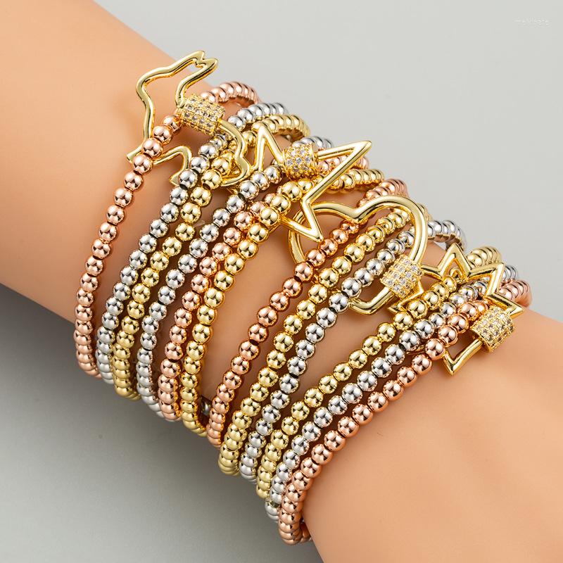 

Strand INS Selling Fashion Hip Hop Women Men Bracelet Set 3pcs/ Zircon Elastic