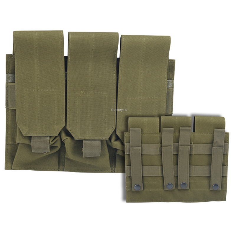 

Outdoor Bags Military Tactical MOLLE Triple Magazine Pouches Triple Army Shooting Mag Pouch Wargame Paintball Pouch Equipment for M14 Ak47 221207, Woodland camouflage