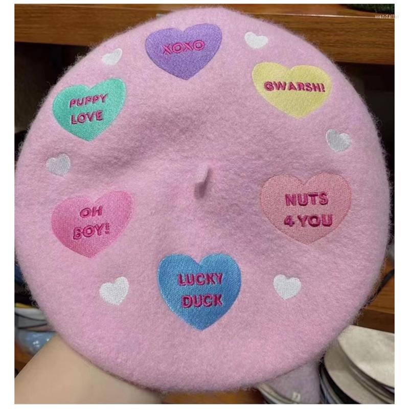 

Berets Casual Wool Beret Hat Classic French Artist Beanies Handmade Cap For Women Lolita Headwear Purple, 17