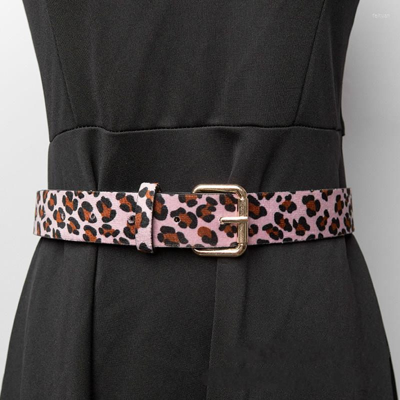 

Belts Sexy Female Belt Cummerbund Women Horsehair With Leopard Pattern Rose Gold Metal Buckle Pu 2022 Fashion, Black