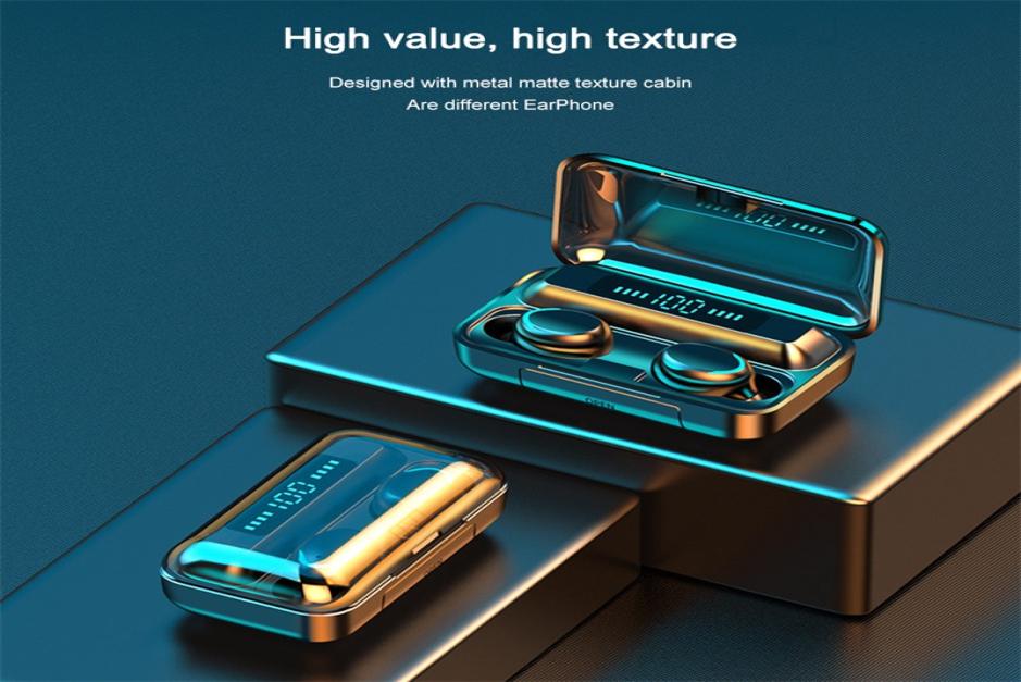 

F95 TWS Wireless Bluetooth Earphone 50 Touch Earphones 9D Stereo Sport Music Waterproof LED Display Airbuds Headset With Mic6288193, Black