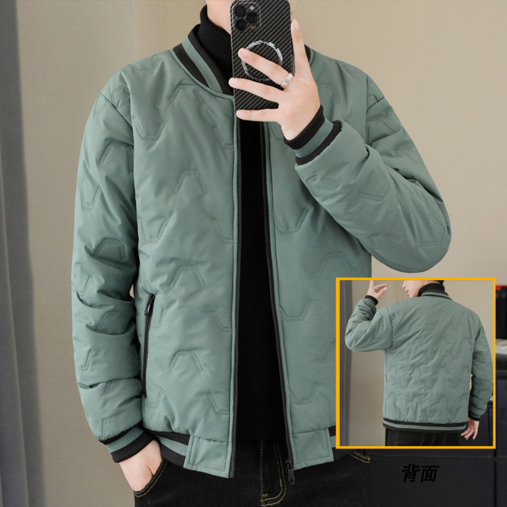 

Men's Down Parkas Autumn Winter Bomber Jacket Puffer Casual Cotton Padded Fashion Clothing Thicken Keep Warm Coats 221207, Grey