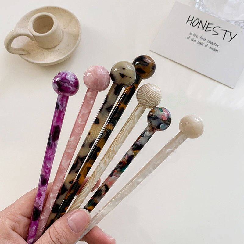

Simply Fashion Style Hair Accessories Marble Color Acetate Hairpins Women Hair Chopstick Headwear