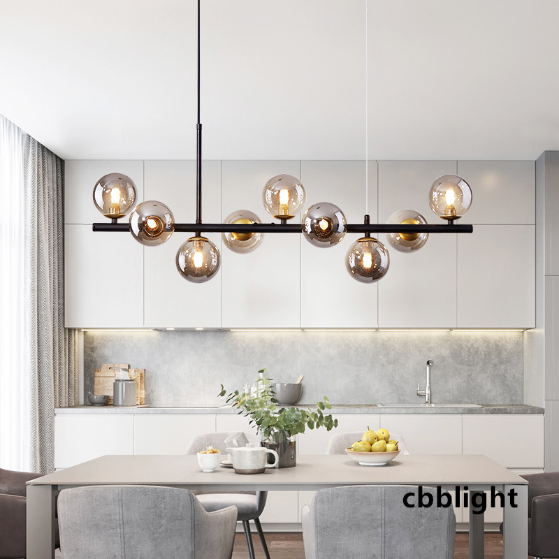 

Modern Nordic Design LED Lighting Chandelier For Kitchen Dining Living Room Bedroom Ceiling Pendant Lamp Glass Ball G9 Hanging Light Fixtures Chandeliers LRG002