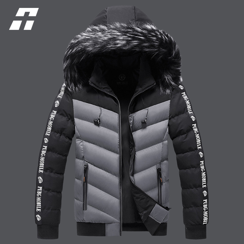 

Mens Down Parkas Winter Jacket Men Fur Collar Hooded Thick Warm Cotton Outwear Man Patchwork Parka and Coats Windbreaker Male M5XL 221207, Hq209gray