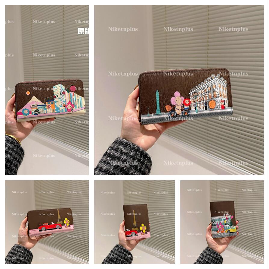 

Vivienne Holidays Collection Christmas Cartoon pattern Bag single zipper wallet luxury designer men women coin purse and cards handbag outdoor clutchs wallet, 01