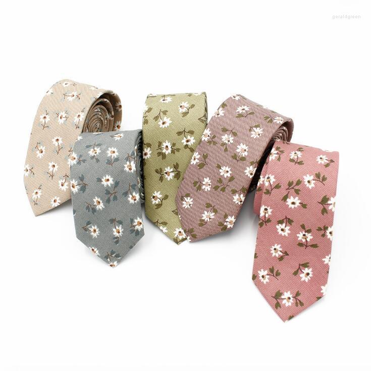 

Bow Ties Fashion Cotton Men's Tie Striped Neck For Men Casual Slim Floral Neckwear Skinny 6cm Flower Necktie Printed