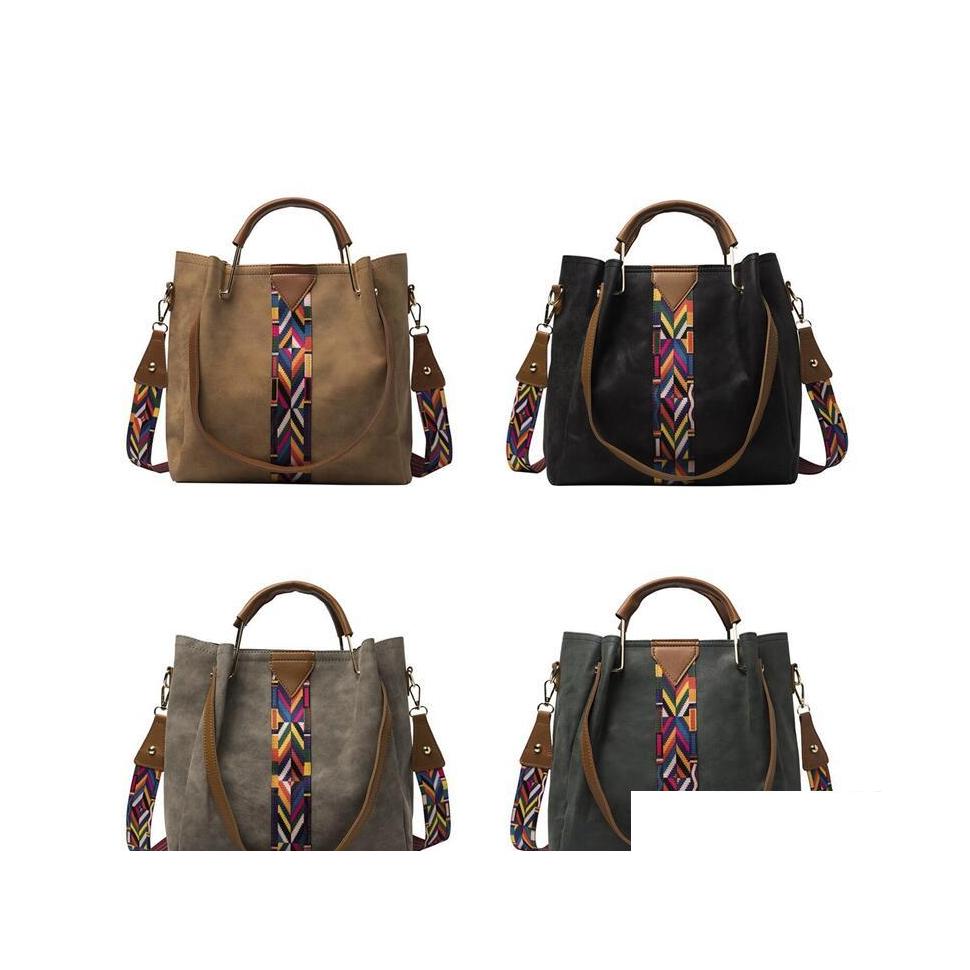 

Jewelry Pouches Bags Fashion Pu Leather Bags With Shoder Strap Big Capacity Women Handbags Guitar Straps Handbag Lady Colorf Female Dhzdn