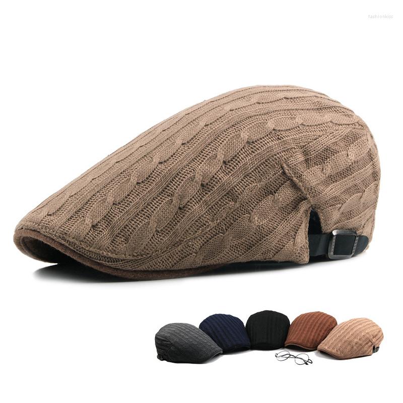 

Berets Idopy Unisex Cotton Wollen Blended Hat Men Classic Winter Style Fashion Personality Tide Retro Wind Female Visors Cap, Grey