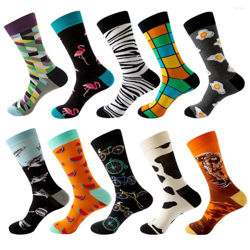 

Men's Socks Peonfly Unisex Happy Fruit Square Design Men's Round Toe Skateboard Harajuku Women's Cotton Men And Women, Wave pattern