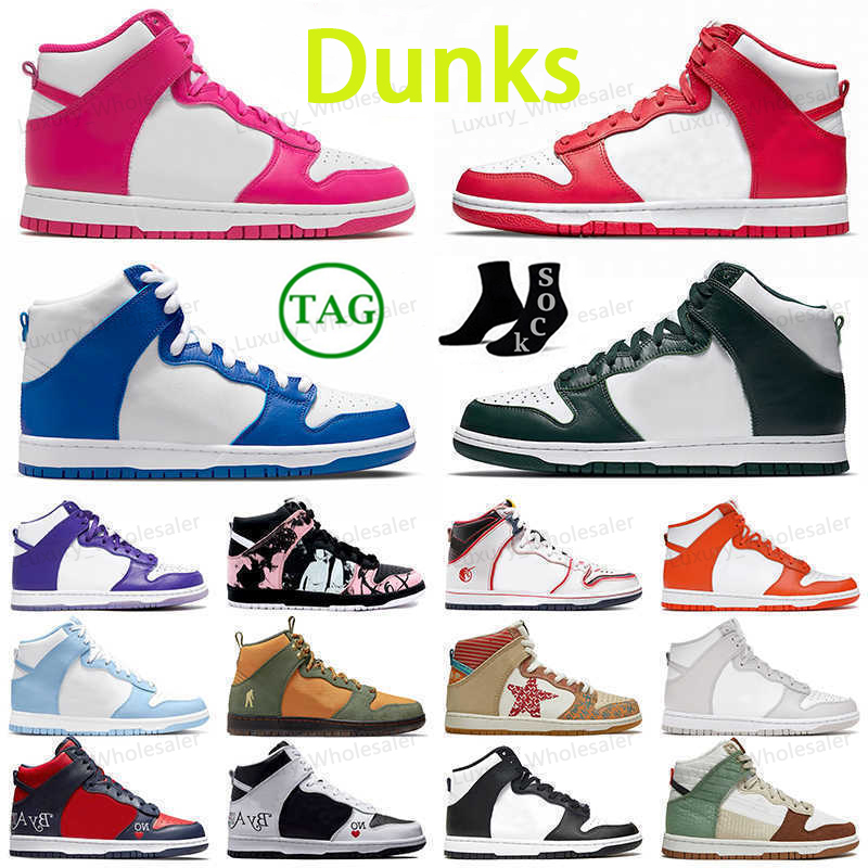 

Designer Sneaker Dunks Casual Sport Shoes Kentucky Pink Prime High OG Men Women Trainers Toasty Unkle University Red Women Professional Sneakers First Use Pack, Light choclate 36-45