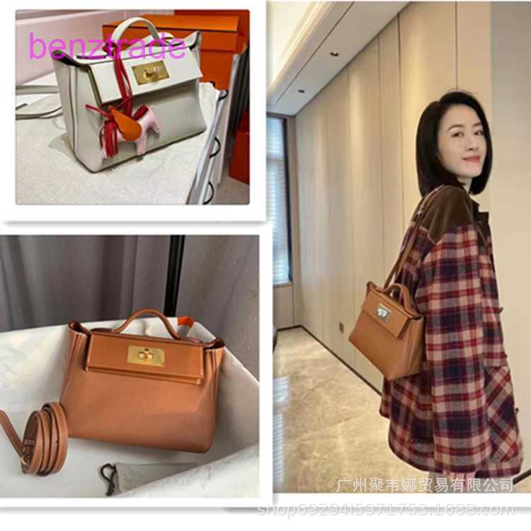 

Herme Kely bags for women online shop First layer cowhide 2424 Mini Leather portable 2022 new messenger single shoulder women's, Elephant grey cloth