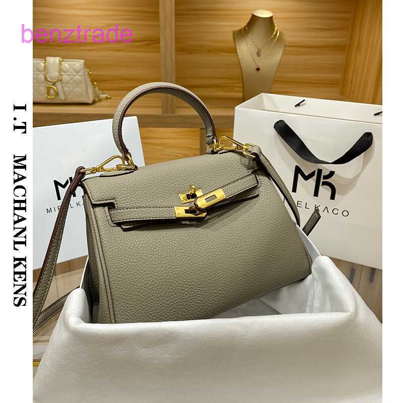 

Herme Kely bags for women online shop Leather second generation mini bag women's 2022 new high sense niche Design Handbag Single Shoulder Messenger Bag, Elephant grey large
