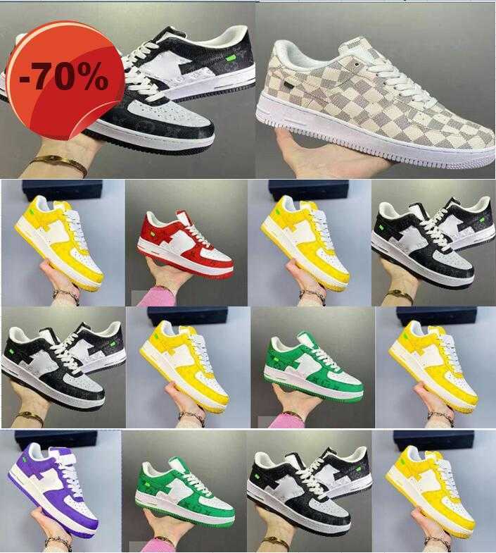 

High shoes Shoes WHITE Low LV8 Forces MCA University Blue Mens Casual fashion Designers Sneakers one des chaussures Size 36-45, B6