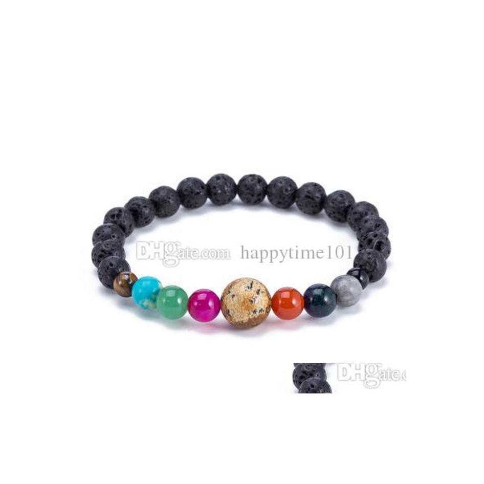

Beaded Volcano Bracelets 2 Universe Galaxy Solar System Eight Planets Natural Stone Guardian Star Fashion Bracelet For Women Drop De Dh2Ej