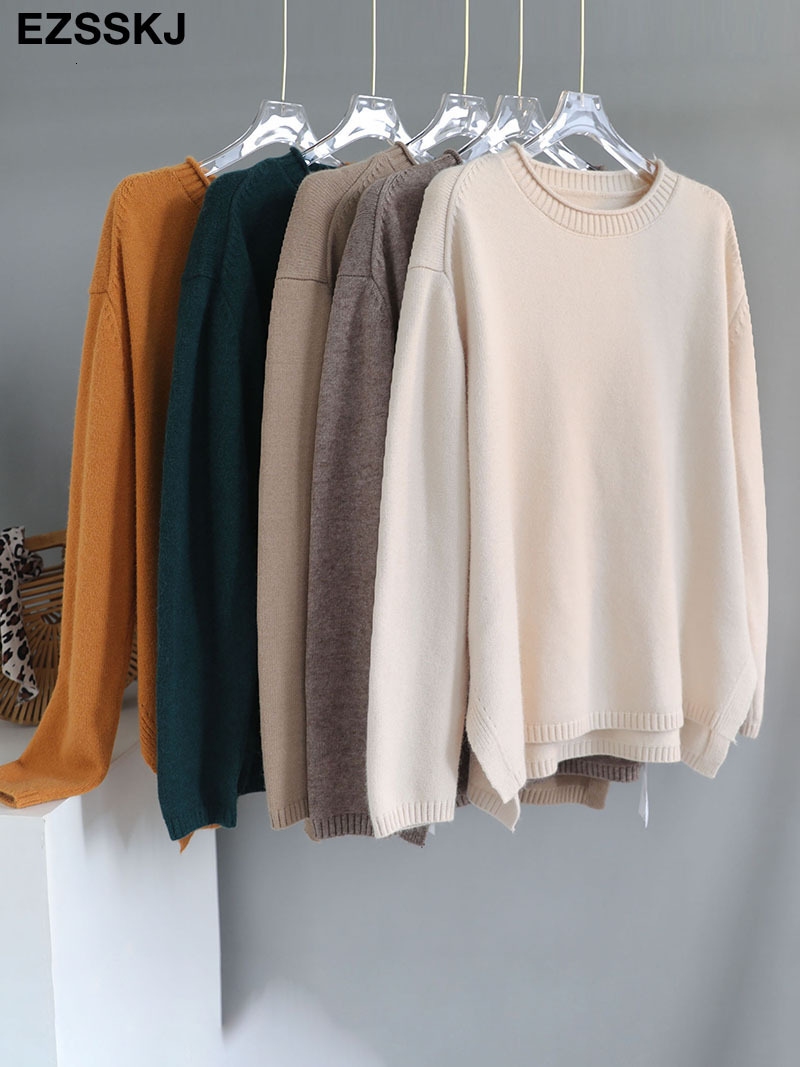 

Women s Sweaters Autumn Winter O NECK oversize thick pullover loose cashmere turtleneck Pullover female Long Sleeve 221206, Pj2117beige