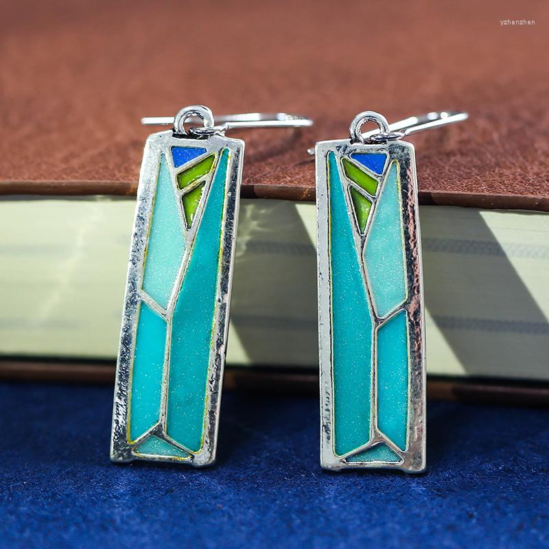 

Dangle Earrings Classic Retro Green Color Long Fashion Women Wedding Party Drop Jewelry For Female Gift