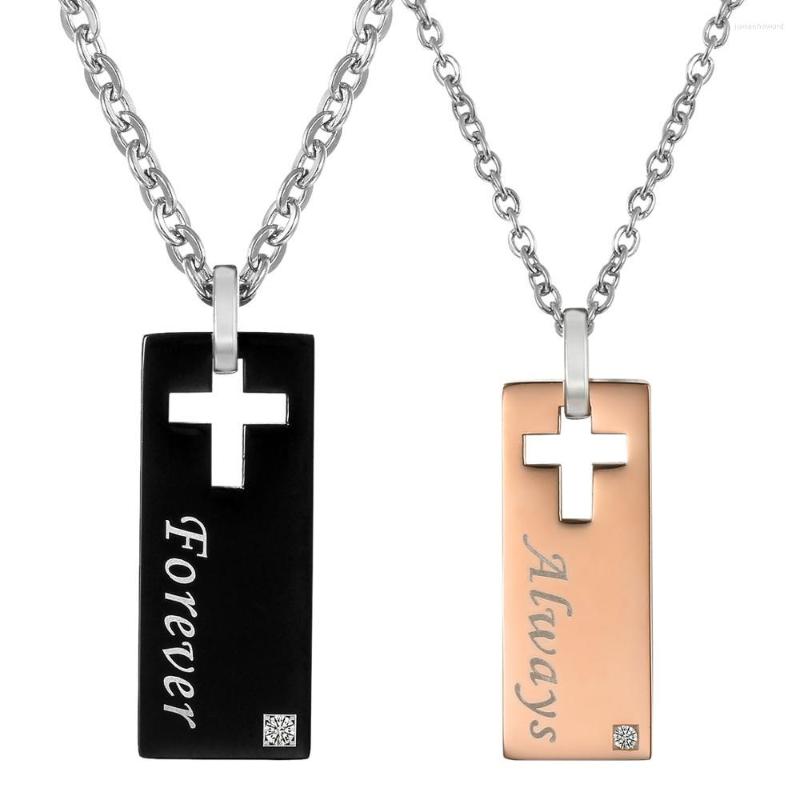 

Pendant Necklaces BONISKISS 1 Pair & Pendants Her One And His Only Forever Always Stainless Steel Jewelry Gift Couple Necklace