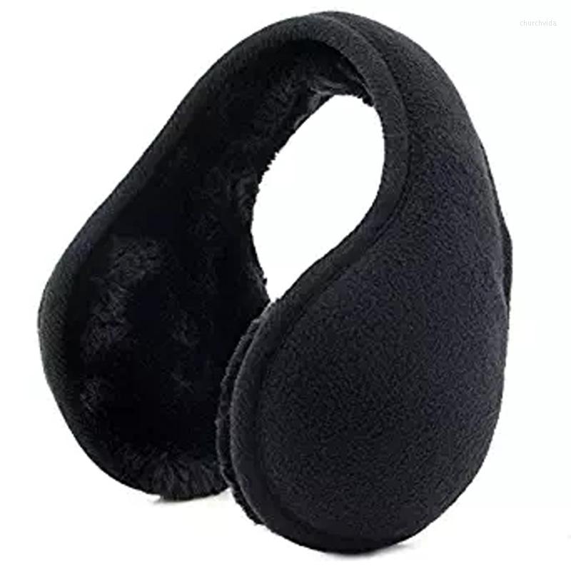 

Berets Unisex Foldable Ear Warmers Polar Fleece And Winter Earmuffs, Black