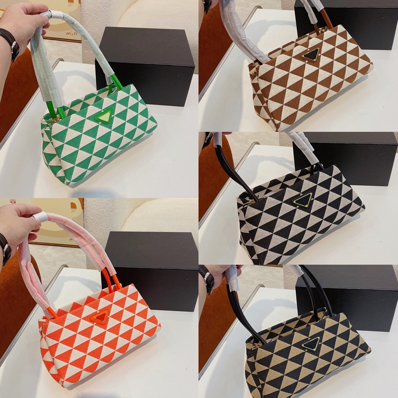 

black Triangle pattern fabric Symbole symbol bag ivy green beige green Galleria Series, 01