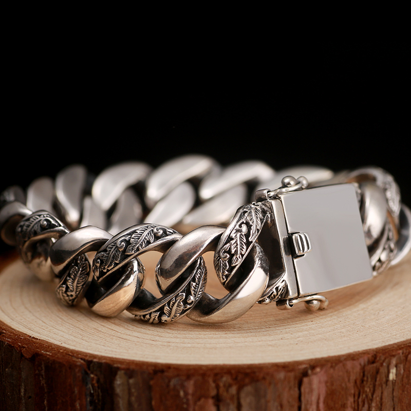 

Charm Bracelets LH National Retro Fashion Cuban Bracelet Men Trend Domineering Motorcycle European and American Hiphop Street Accessories 221206