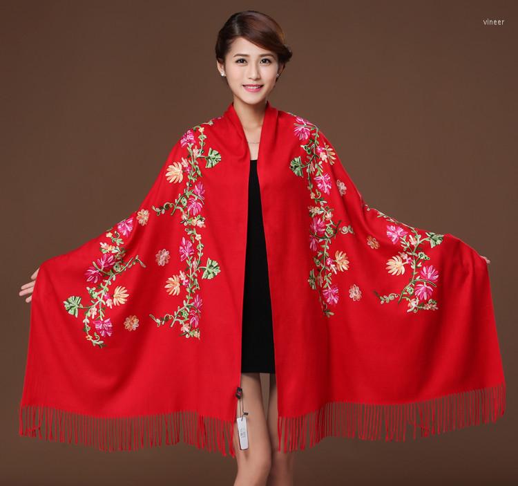 

Scarves Scarf Women 2022 Cashmere Floral Embroidery Bandana Pashmina Wool Shawl Cape Shawls And