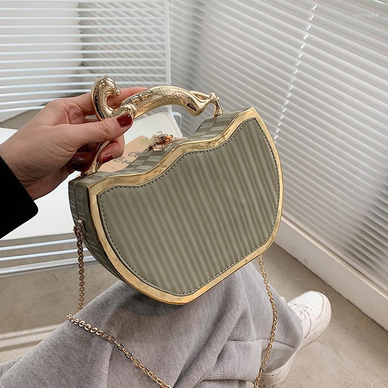 

Evening Bags Luxury Designer Stripe Printed Women's Handbag Fashion Chain Single Shoulder Crossbody Bag Ladies Box Shape Messenger, Purple