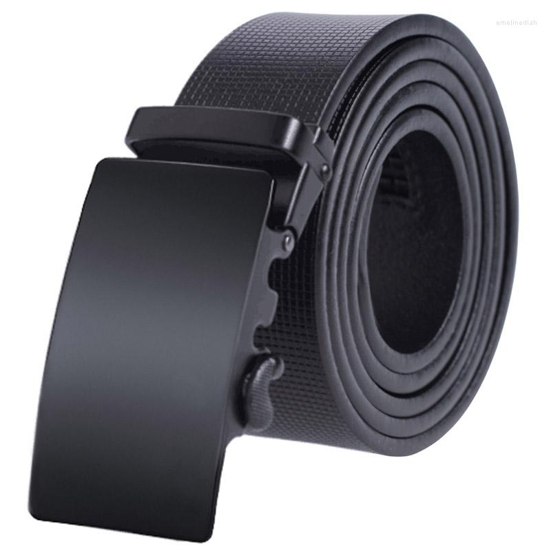 

Belts Fashion Designer Leather For Men High Quality Sliding Buckle Ratchet Luxury Belt Automatic Ceinture Homme, Black