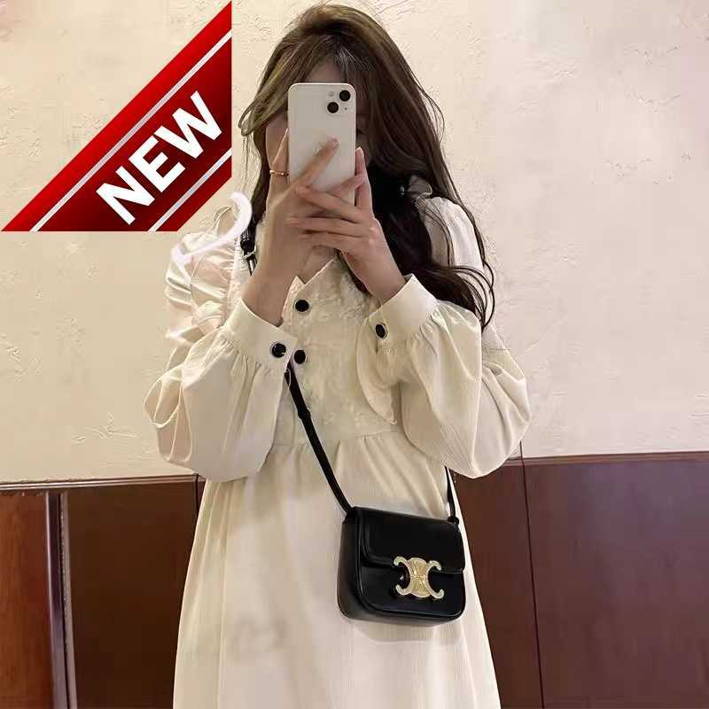 

Women's Designer Bags Mini Triumphal Arch Mouth Red Small 2023 Summer New Leather Women's Single Shoulder Messenger Bag Factory Direct Sales, White8