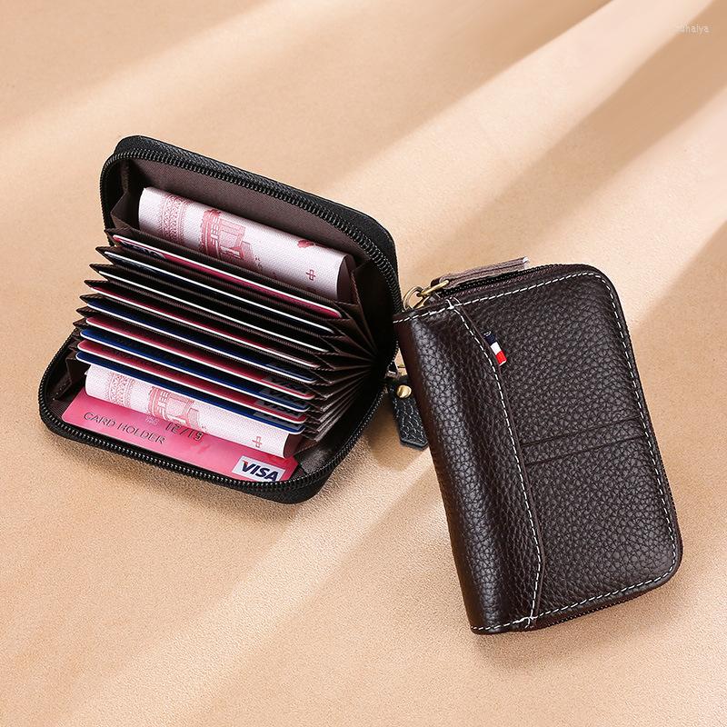 

Card Holders Mini Bag Genuine Leather Women's Key Holder Organizer Pouch Wallet Chain Hand For Men Housekeeper Case, Black