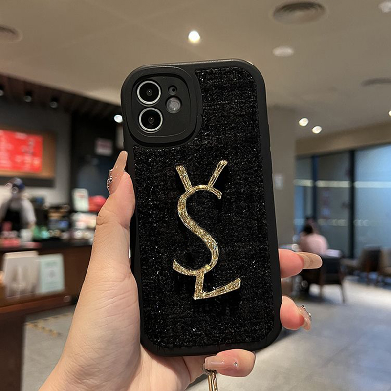 

Luxury Phone Cases Designer Phonecase Golden Letters Case Leather Shockproof Cover Shell For IPhone 14 Pro Max 13P 12 11 XR 13 Mini, Black