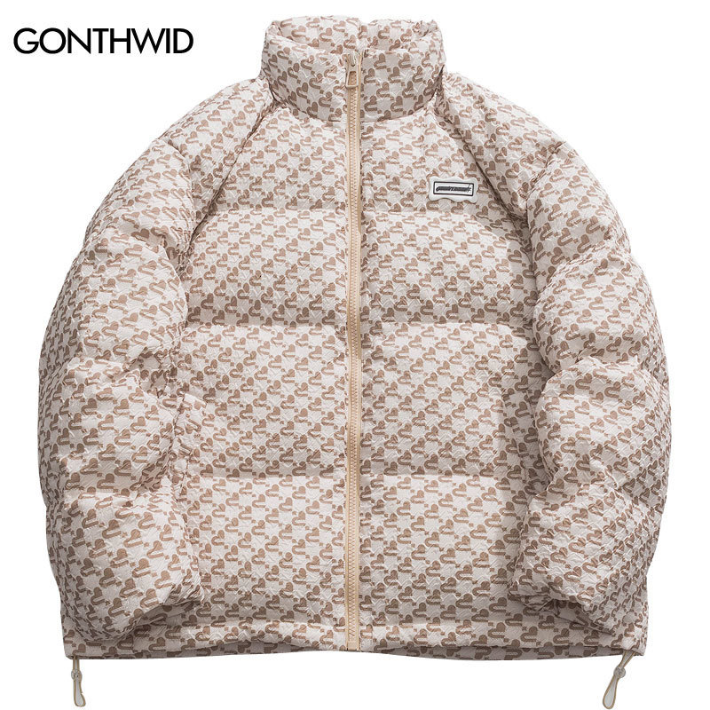 

Mens Down Parkas Men Winter Jacket Streetwear Harajuku Print Warm Thick Puffer Jackets Fashion Hip Hop Casual Loose Bubble Coat Clothes 221207, Beige