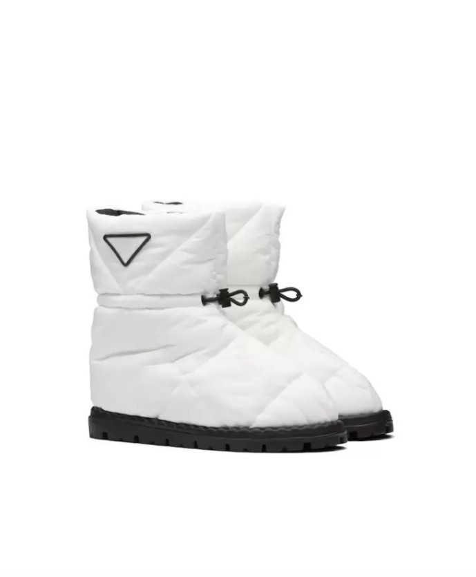 

Booties Chunky Shoes Ankle Boot Classic Winter Padded Nylon Fashion Fabric Women Platform Lady Designer, Black