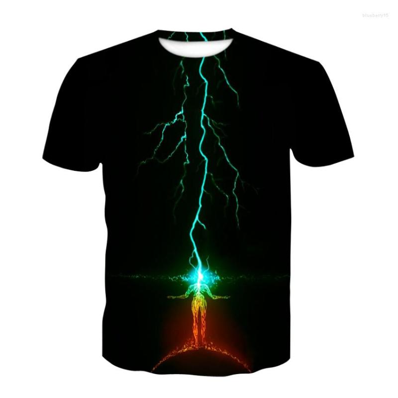 

Men's T Shirts Thunder Pattern T-shirts Natural Wind 3d Shirt Summer Fashion Tops Casual O-neck Short-sleeved Boys Clothing Street Wear, Ht-0131
