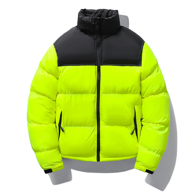 

Mens Down Parkas Fashion Designer Puffer Cotton Padded Thick Warm Overcoat Thermo Jacket Outerwear Two Color Patchwork Stand Collar 221207, Green