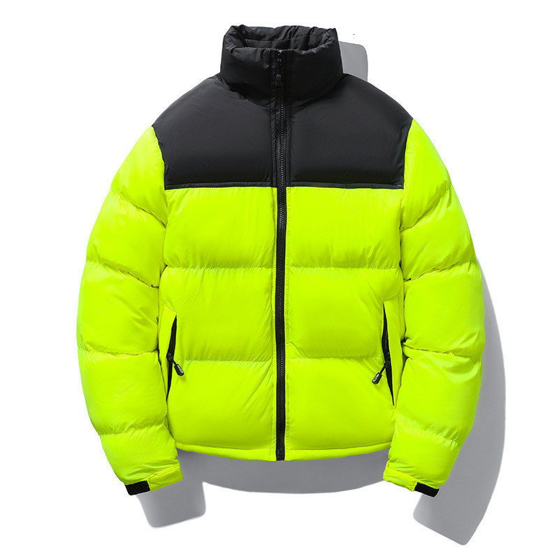 

Mens Down Parkas Fashion Designer Puffer Cotton Padded Thick Warm Overcoat Thermo Jacket Outerwear Two Color Patchwork Stand Collar 221207, Green