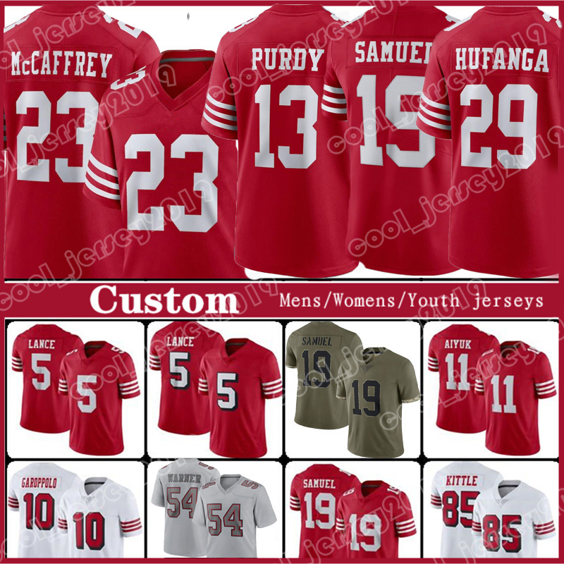 

13 Brock Purdy 5 Trey Lance Football Jersey Christian McCAFFREY Deebo Samuel Talanoa Hufanga George Kittle Fred Warner 49ers''Nick Bosa Brandon Aiyuk Kyle Juszczyk, Youth jersey 2022 new (49 ren)