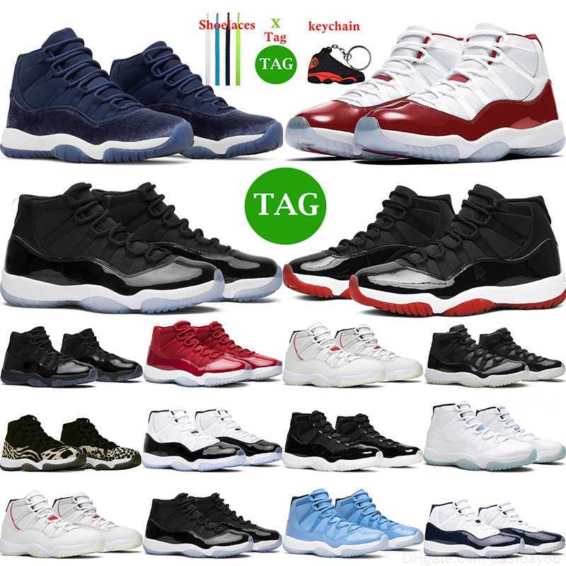 

2023 Cherry 11 Men Basketball Shoes Midnight Navy Velvet Jumpman 11s Bred Cool Grey Cap and Gown J11 Womens Mens Trainers Sports Sneakers