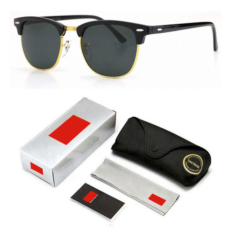 

Ray Clubmasters Brand Design Sunglasses Women 3016 Sun Glasses Semi Rimless Ban Classic Men Sunglasses UV400