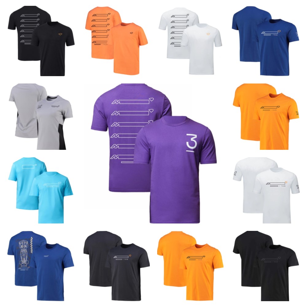 

F1 racing suit summer men's team with short sleeve round neck T-shirt plus size can be customized