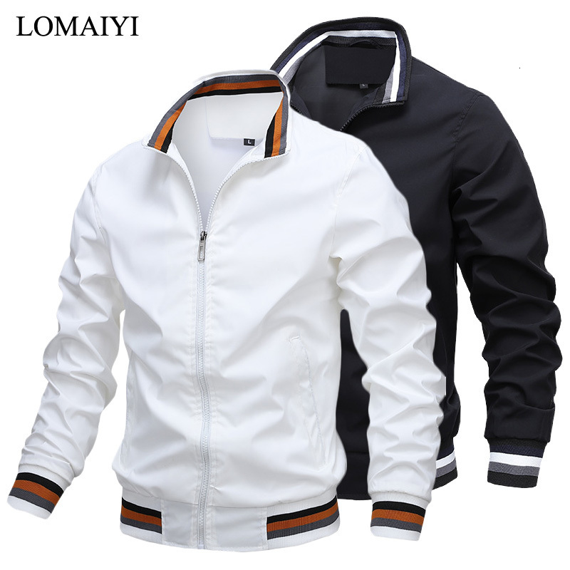 

Men' Jackets Autumn Jacket Men Spring Striped Coat Over Size Male Windbreaker White Casual Coats Man Bomber Summer. BM335 221206, Green
