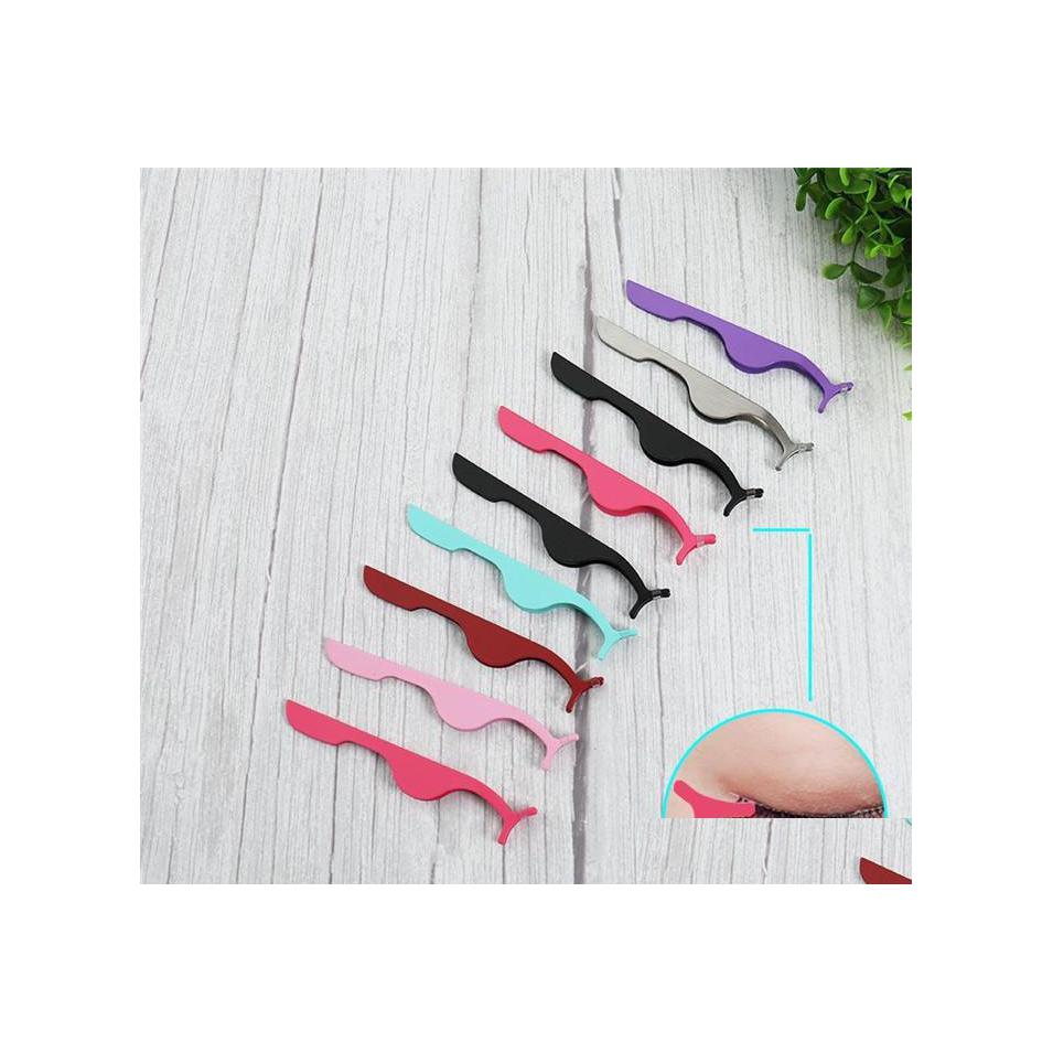 

Eyelash Curler False Eyelash Tweezers 8 Colors Fake Eye Lash Applicator Extension Curler Nipper Auxiliary Clip Clamp Makeup Forceps Dhfbj